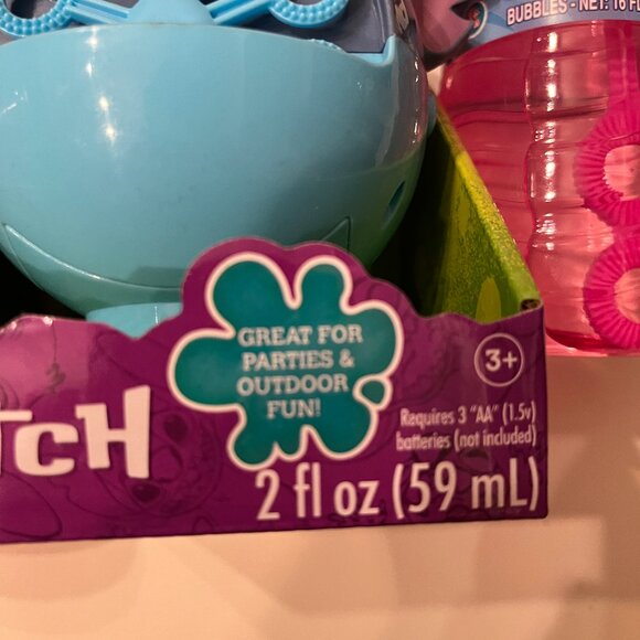 Stitch Mini Bubble Blower Machine + 2 Pink Bubble Bottles Disney  (NEW) (hgx) - Picture 7 of 10